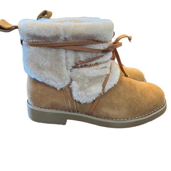 Style & Co. Cold Weather Faux Fur   Lace-up Winter Boots Brown Size 7 NEW - Picture 1 of 11